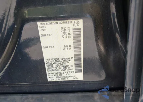 2013 Nissan Altima 2.5 S from USA, damaged, VIN 1N4AL3AP4DC172759